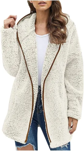 ChicCrate Women's Winter Coat 2025 Sherpa Fleece Shearling Trendy Jackets Warm Clothes Oversized Open Front Cardigan Outwear