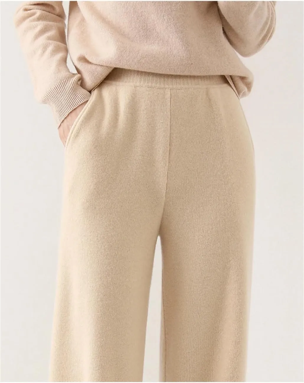 DBFBDTU Wool Wide Leg Pants Women's High Waisted Straight Leg Floor Pants Outerwear Pants