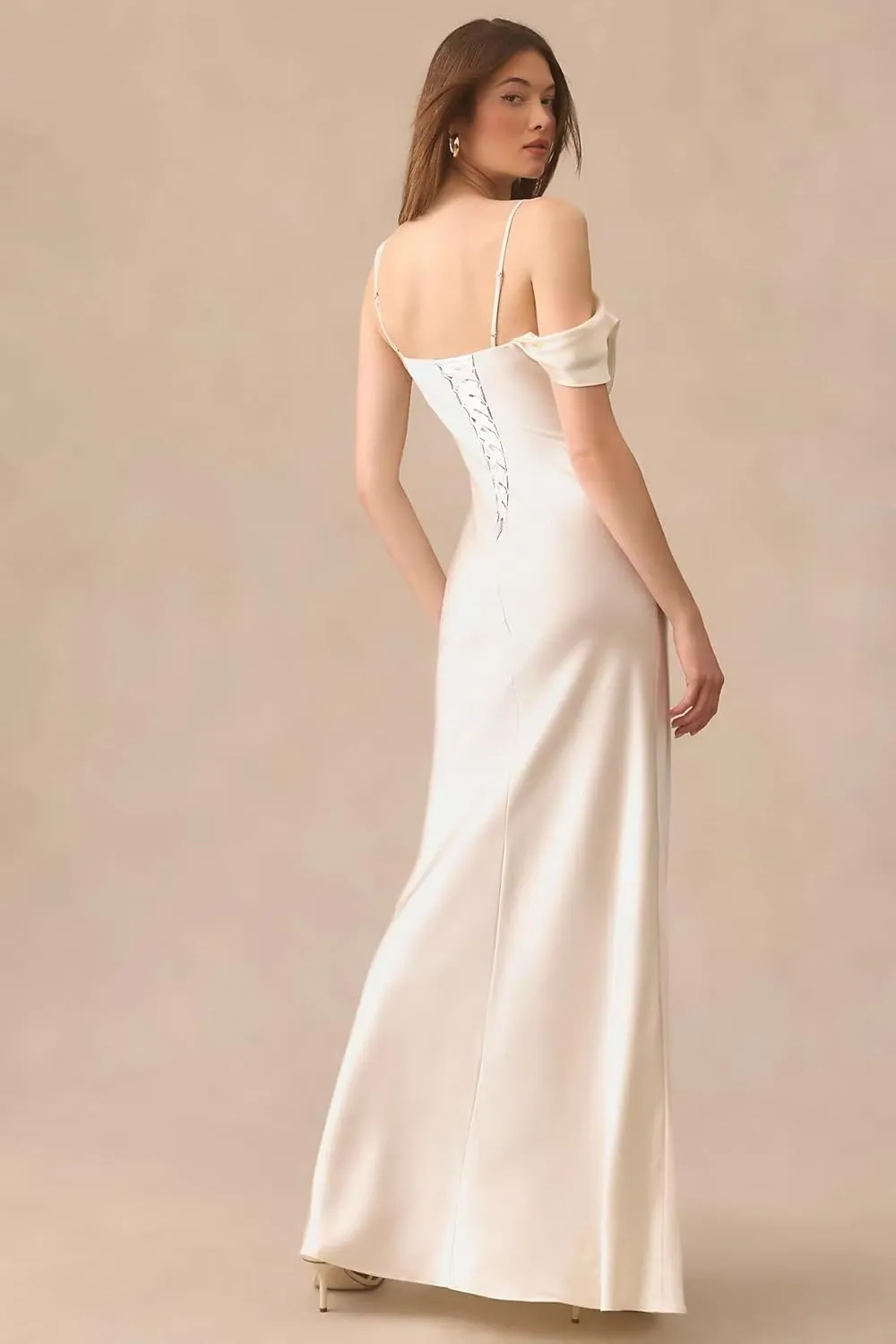 Dessiny Boho Wedding Dresses for Bride with Slit Lace Appliques Long Sleeve Mermaid Bridal Dresses for Wedding 2025 DE08