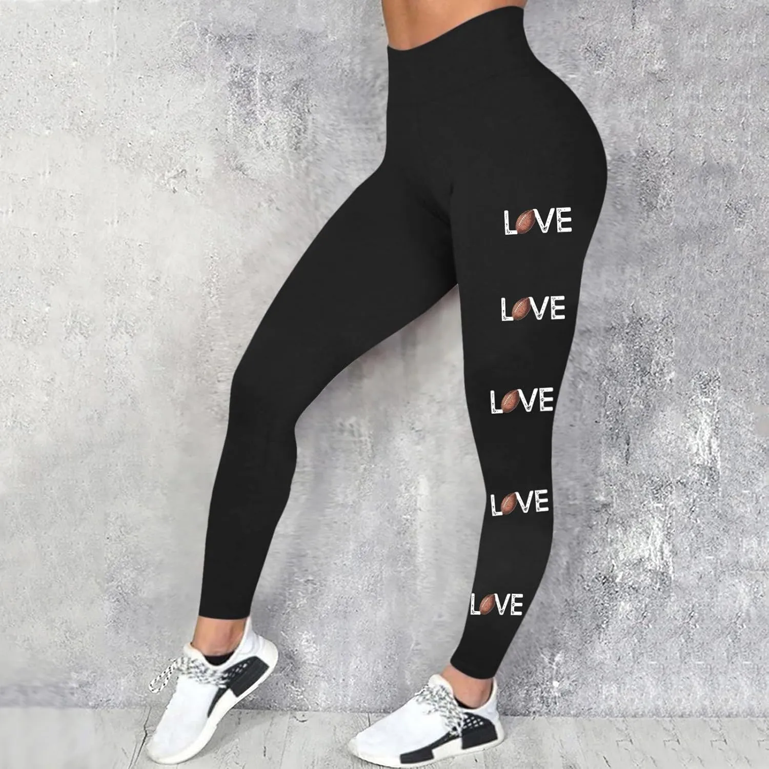 Football Leggings for Women High Waisted Pants for Women Tummy Control Leggings Yoga Pants Soft Buttery Tights