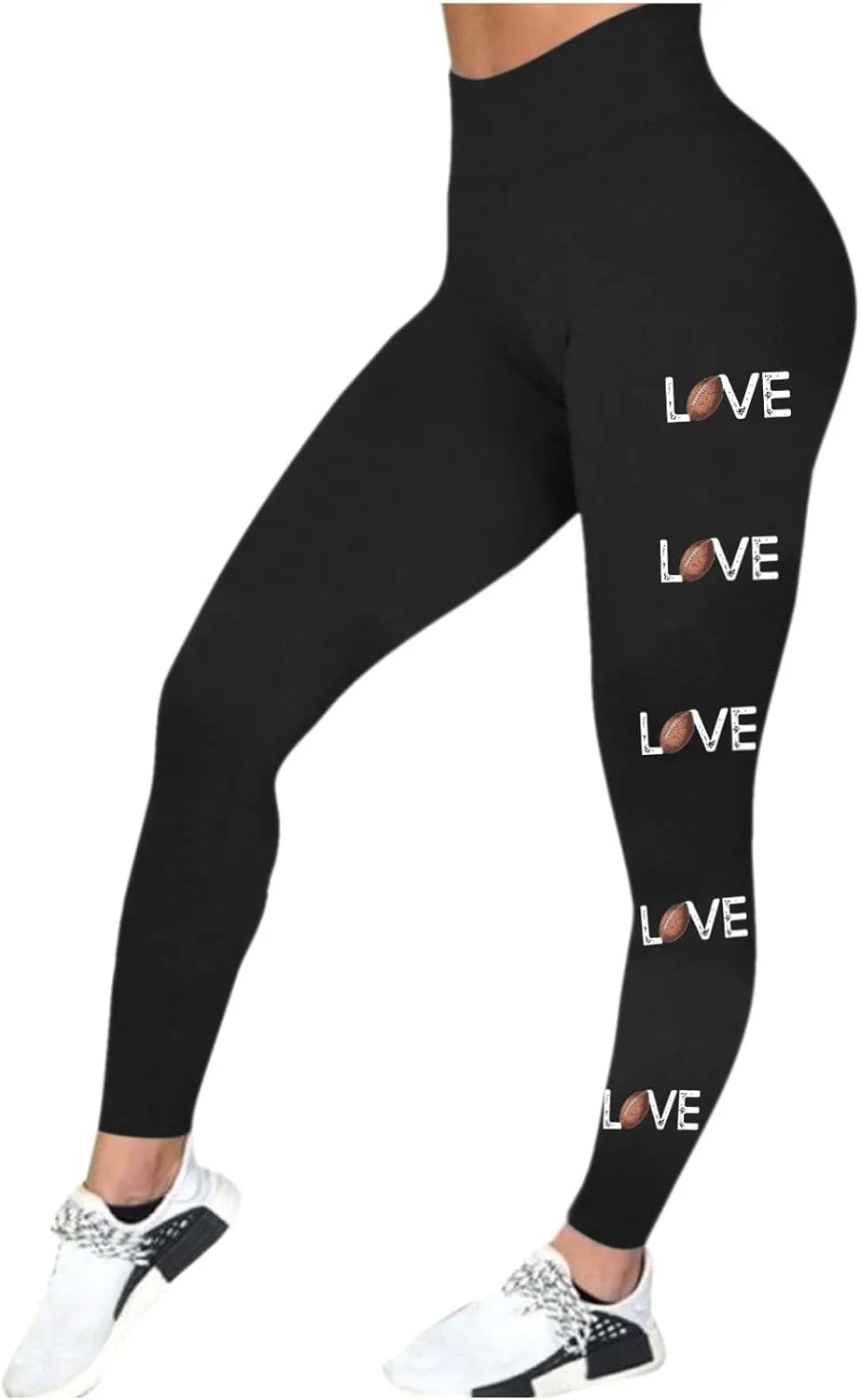 Football Leggings for Women High Waisted Pants for Women Tummy Control Leggings Yoga Pants Soft Buttery Tights