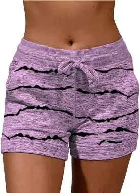 for Women Fall Summer Print Loose Fit Oversized Work Out Gym Jogger Tie Knot Pants Shorts Women 2025