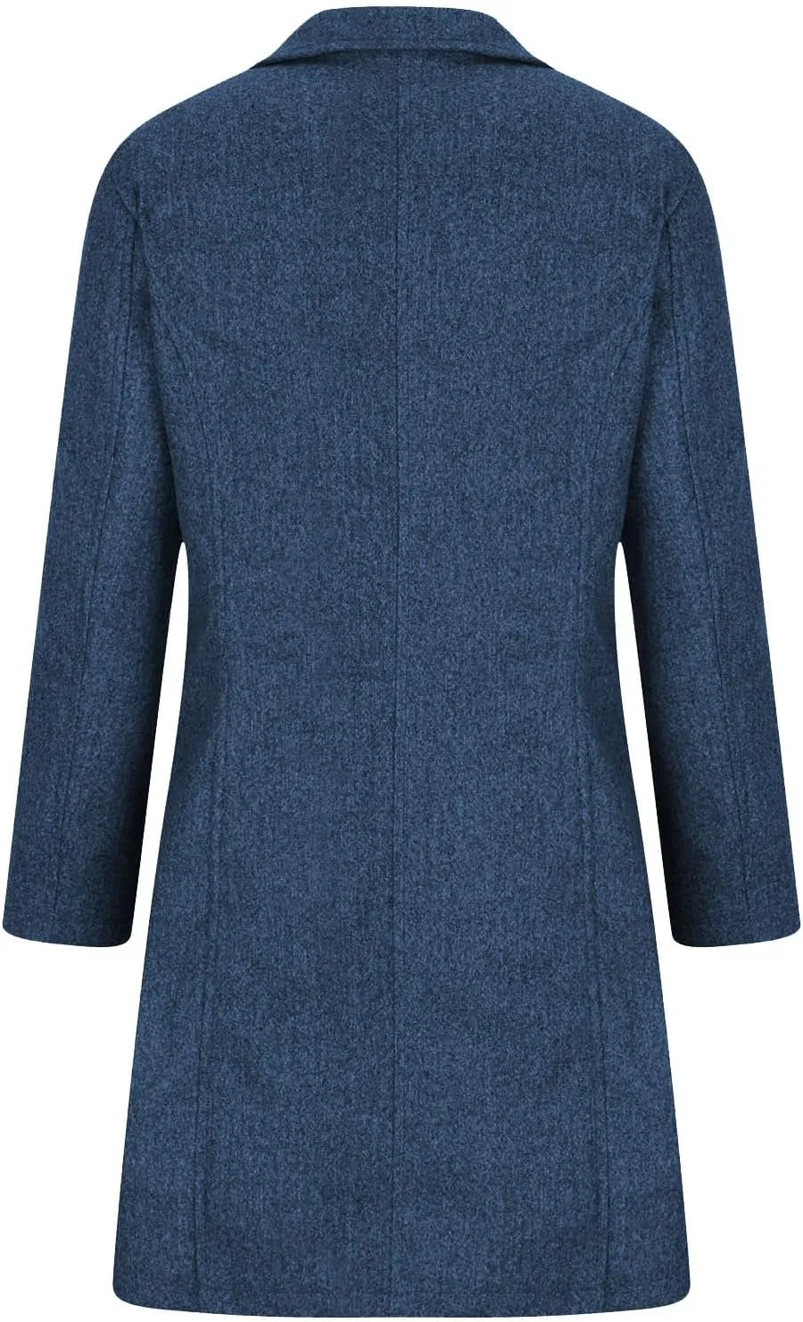 Hvyesh Womens Wool Trench Pea Coats 2024 Winter Jackets Trendy Notch Lapel Double Breasted Mid Long Warm Jacket Overcoat