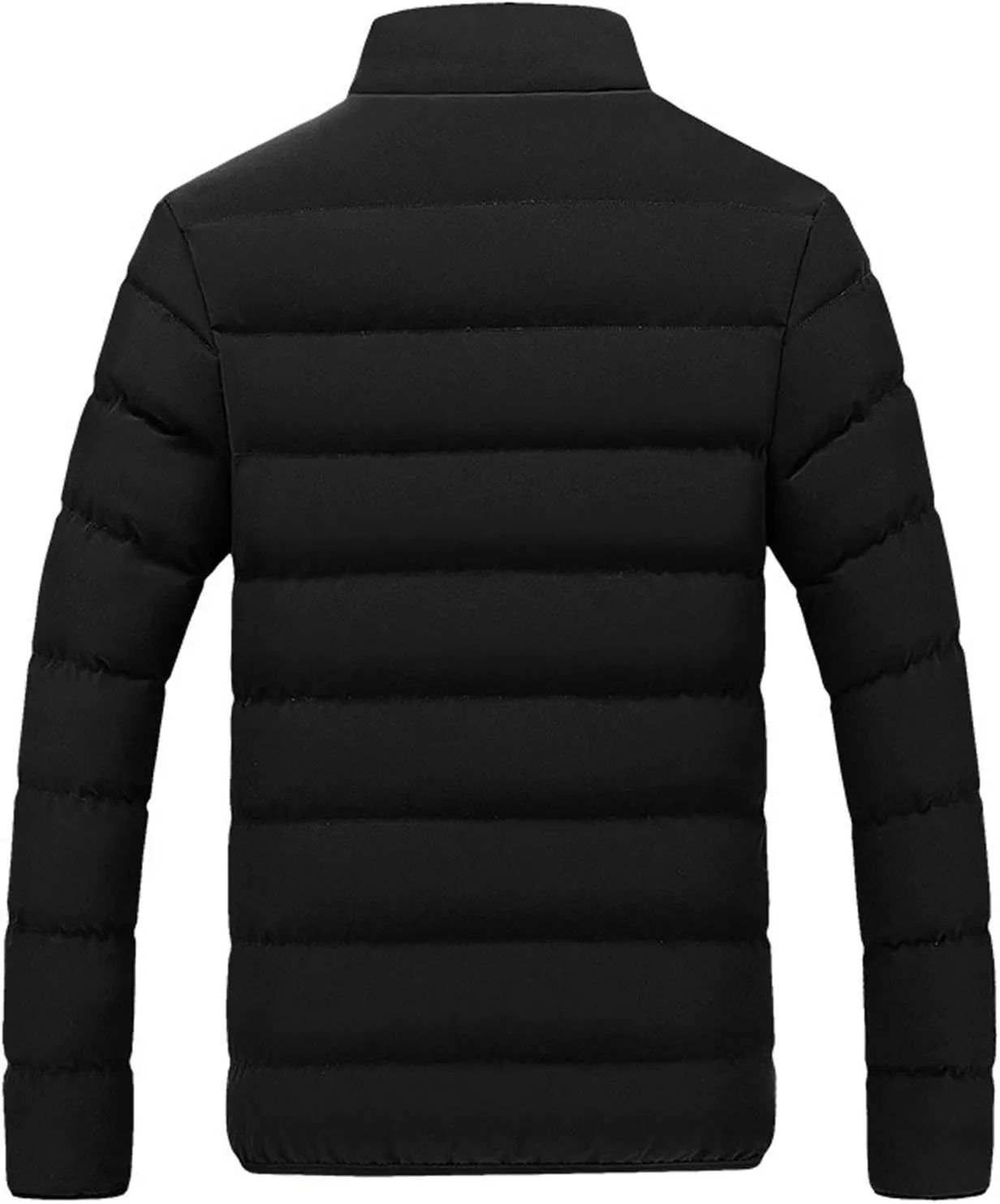 Men Winter Coat Thick Quilted Puffer Jacket Outdoor Ski Jacket Stand Collar Down Jacket Lightweight Packable Puffer Jacket