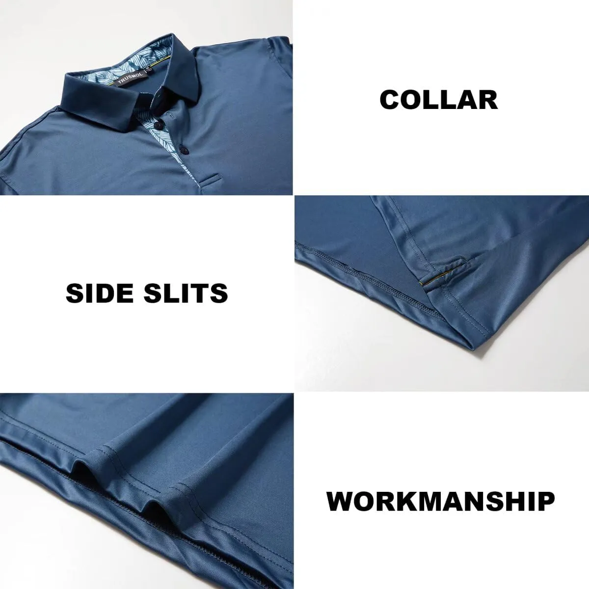 Mens Golf Shirts Dry Fit Short Sleeve Casual Performance Solid Collared Polo Shirts for Men
