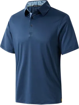 Mens Golf Shirts Dry Fit Short Sleeve Casual Performance Solid Collared Polo Shirts for Men