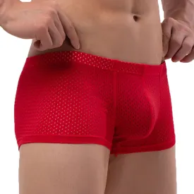 Mens Underwear Boxers Men's Solid Mesh Net Breathable Reguard Rise Pouch Boxer Briefs Sports Underpants Trunks