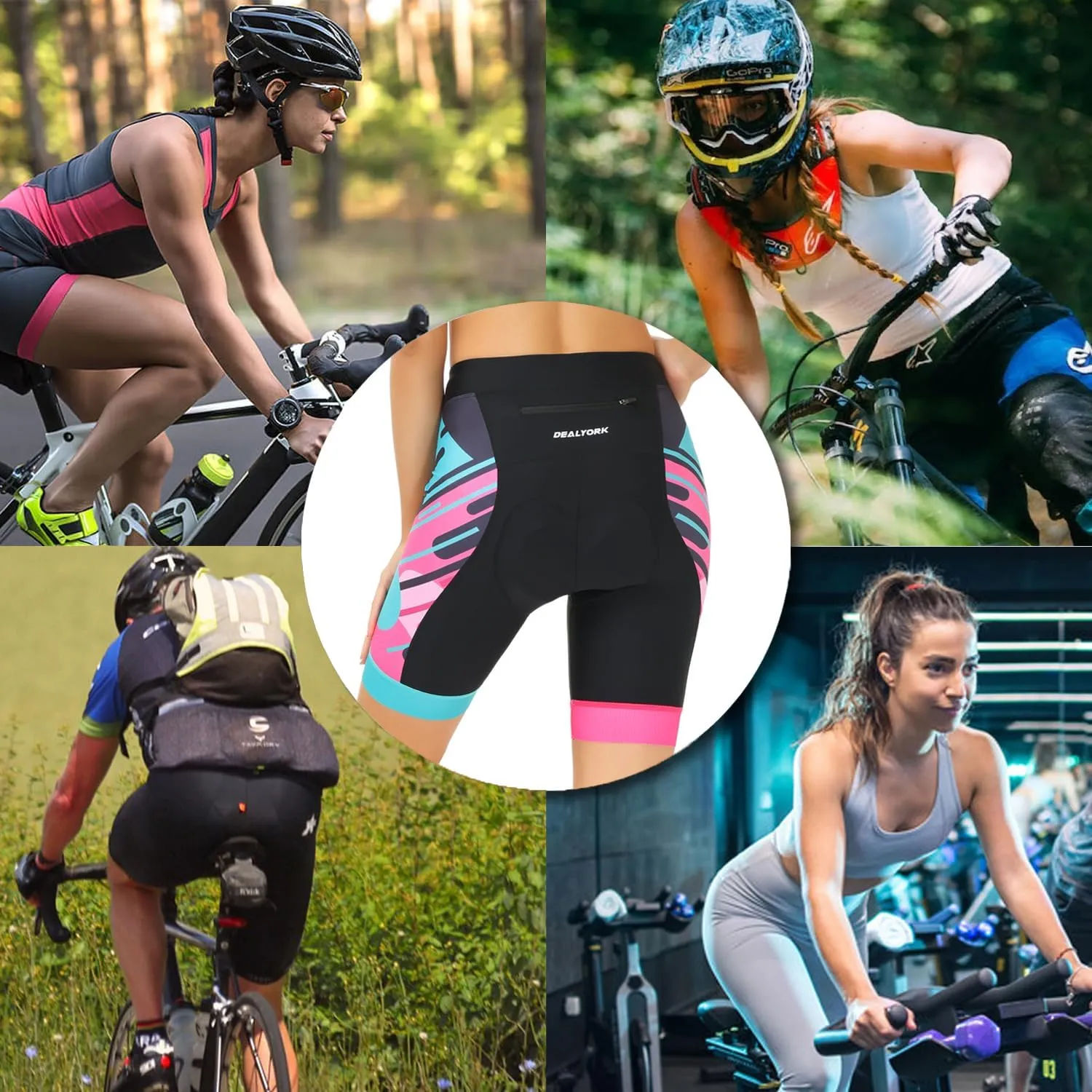 Padded Bike Shorts Women Cycling Underwear Bicycle Biking Biker Short with 4D Padding Super Lightweight Breathable