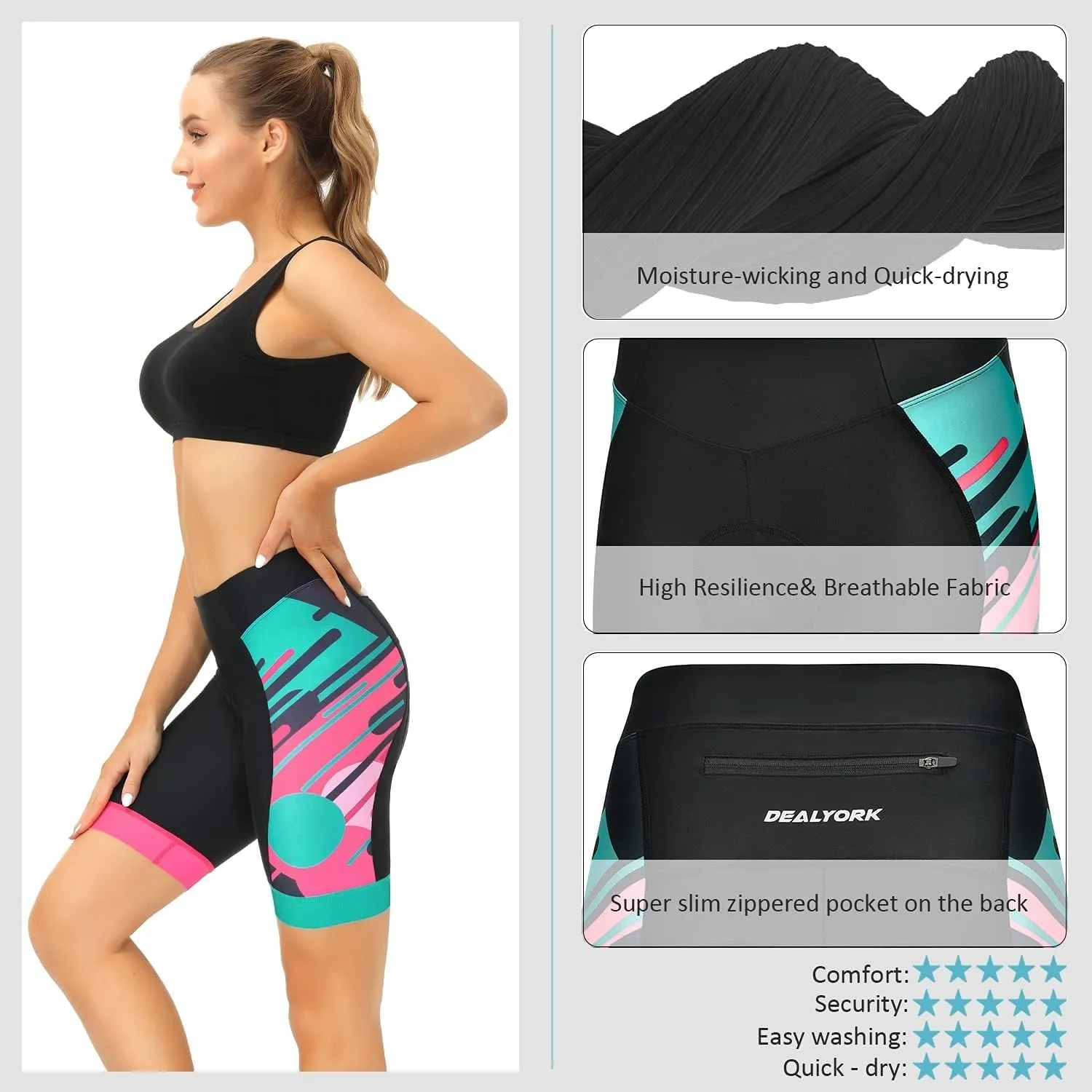 Padded Bike Shorts Women Cycling Underwear Bicycle Biking Biker Short with 4D Padding Super Lightweight Breathable