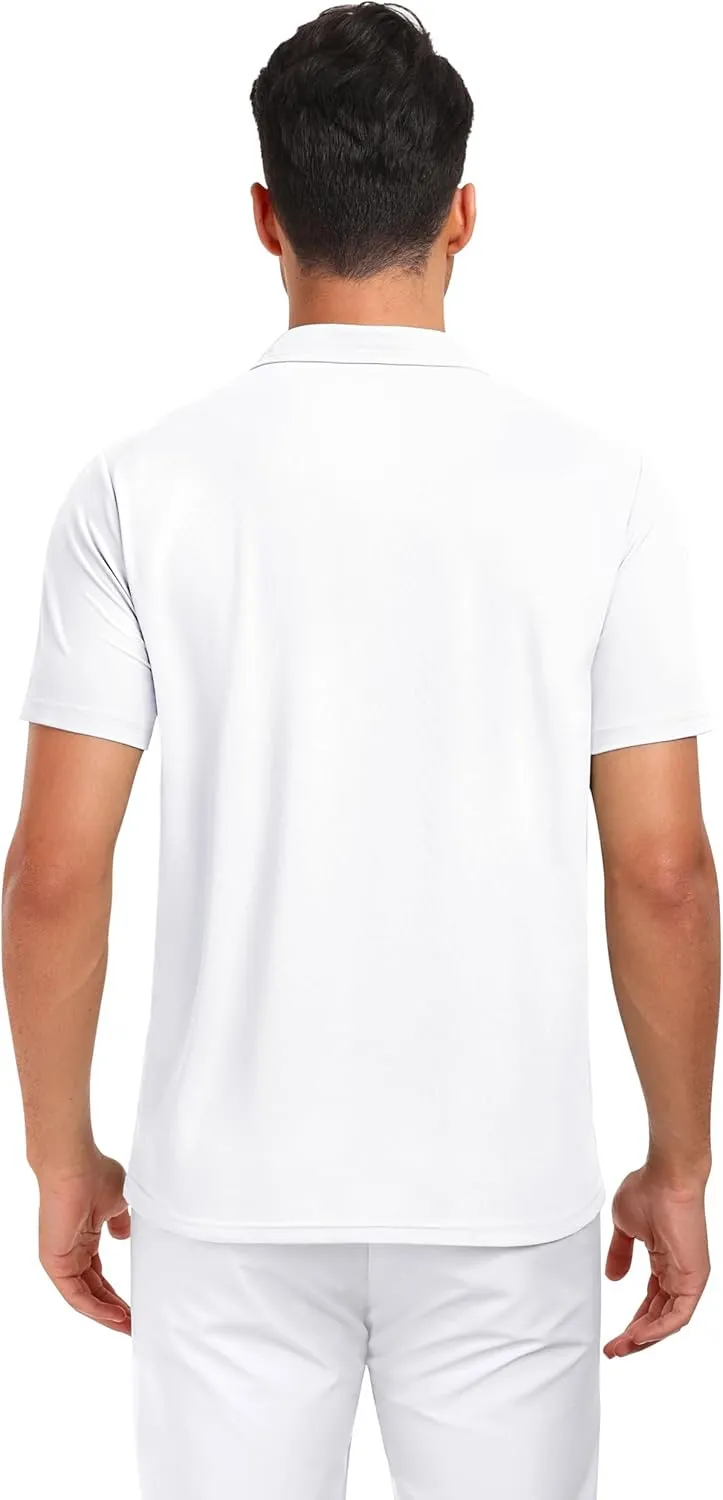 PEGENO Mens Polo Shirts Short Sleeve Golf Shirts Moisture Wicking Athletic Casual Polo Shirts