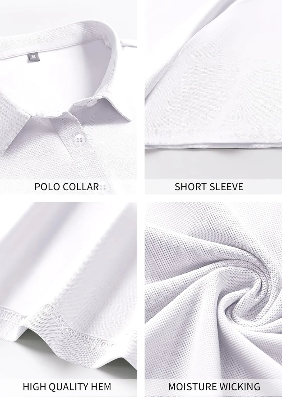 PEGENO Mens Polo Shirts Short Sleeve Golf Shirts Moisture Wicking Athletic Casual Polo Shirts