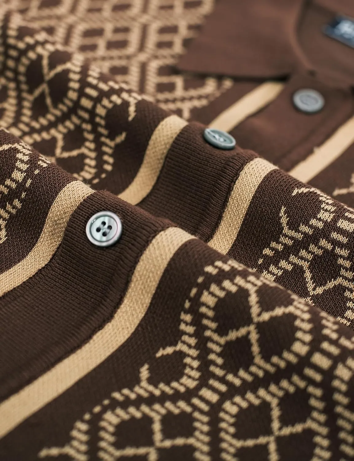 PJ PAUL JONES Men's Polo Shirts 70s Vintage Shirts Contrast Knitted Polo Shirts