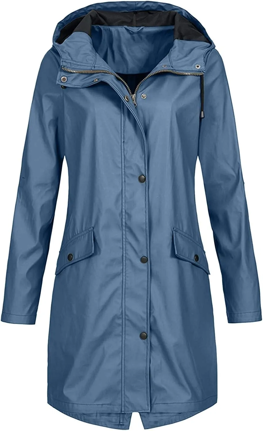 Rain Jackets for Women Oversized Waterproof Long Raincoats Windbreaker Casual Lightweight Outdoor Hooded Trench Coats