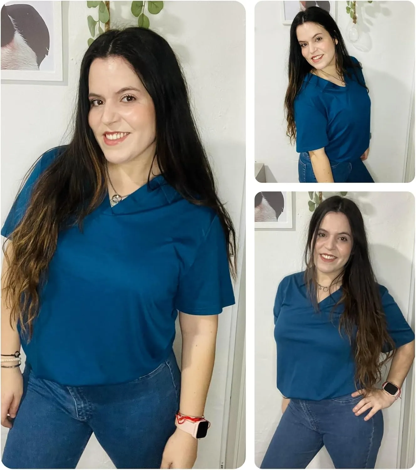 RITERA Plus Size Tops for Womens Polo Shirt Zipper Tshirt Office Business V Neck Tunic Work Blouses Dressy Collared Clothes