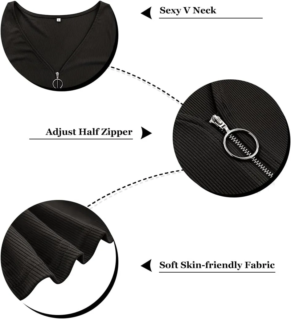 RITERA Plus Size Tops for Womens Polo Shirt Zipper Tshirt Office Business V Neck Tunic Work Blouses Dressy Collared Clothes