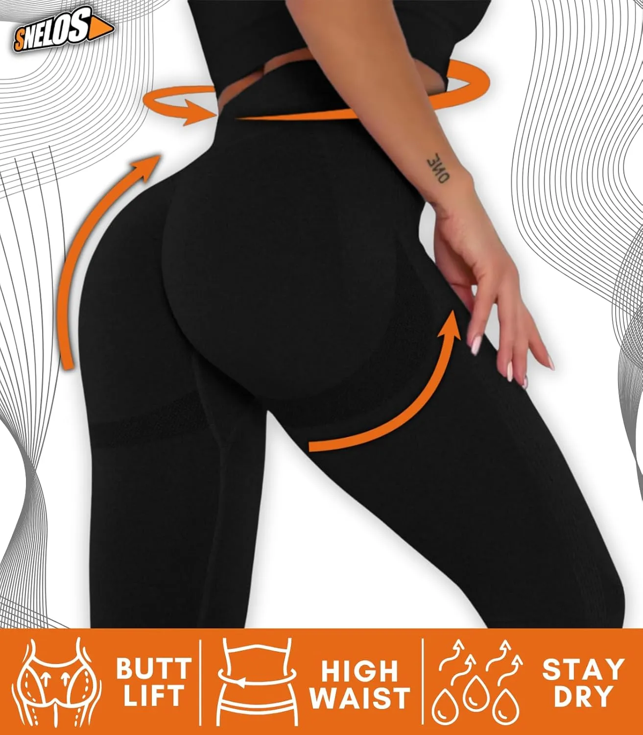 SNELOS High-Waisted Leggings for Women - Stylish & Durable Perfect for Gym & Daily Wear - Yoga Leggings for Women