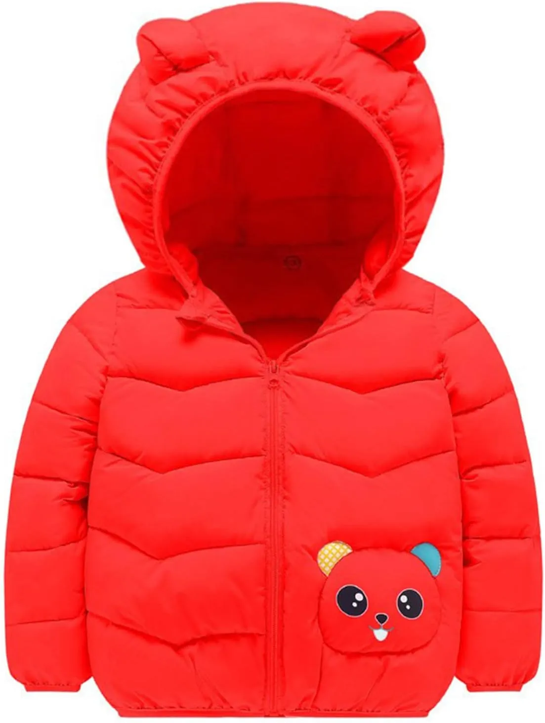 Winter Down Coats for Kids Toddler Boys Girls Cute Panda Print Light Puffer Padded Jacket Bear Hoods Baby Outerwear