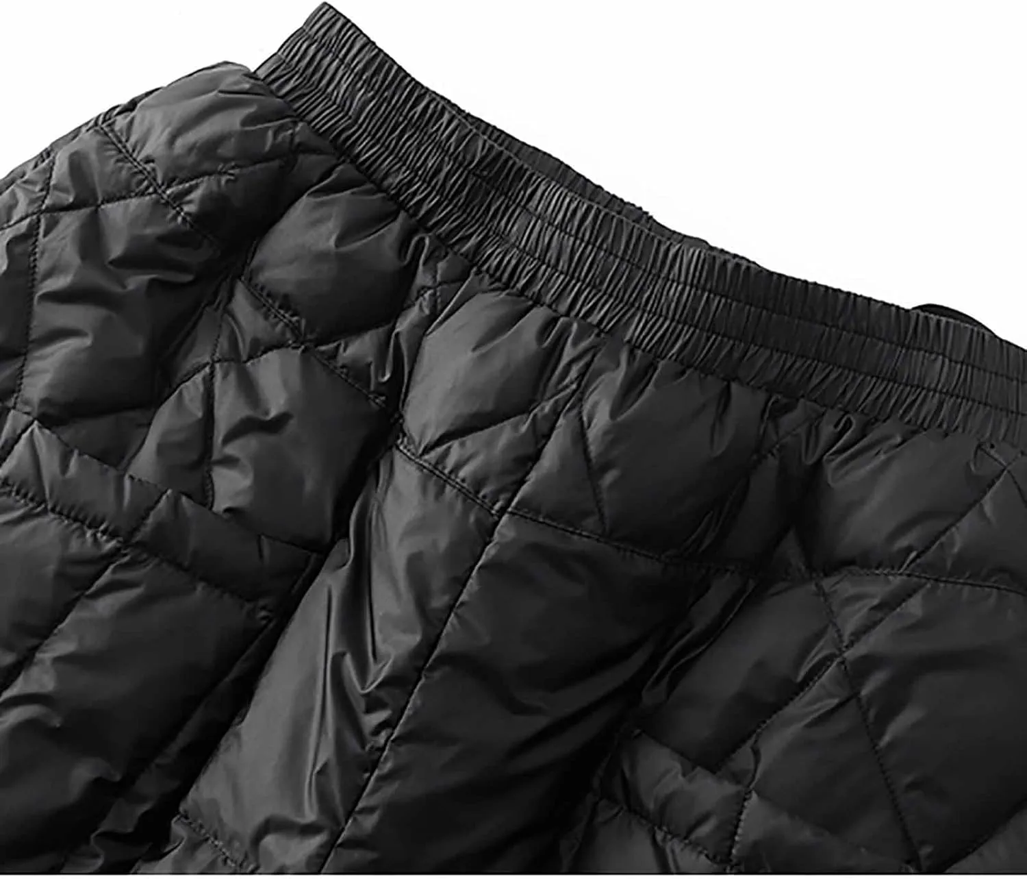 Women's Winter Warm Loose Utility Down Pants Windproof Padded Quilted Puffer Pants High Waisted Ski Snow Trousers