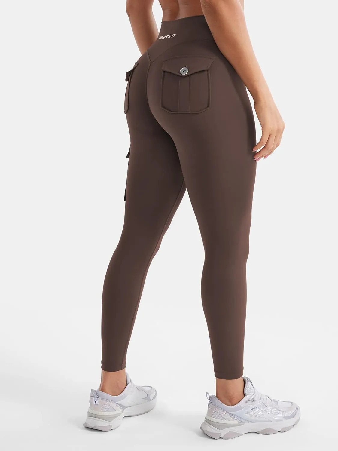 YEOREO CoreFlex Workout Cargo Leggings with Pockets for Women Hidden Scrunch Butt Lifting Leggings Gym Yoga Pants