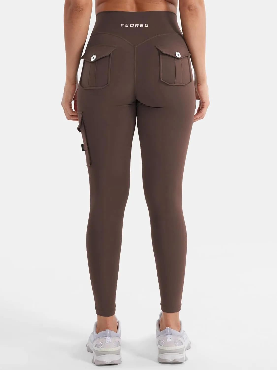 YEOREO CoreFlex Workout Cargo Leggings with Pockets for Women Hidden Scrunch Butt Lifting Leggings Gym Yoga Pants